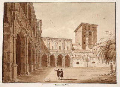 Inside the Palazzo di Venezia, 1833 by Agostino Tofanelli
